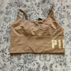 PINK Victoria's Secret Tan Sports Bra